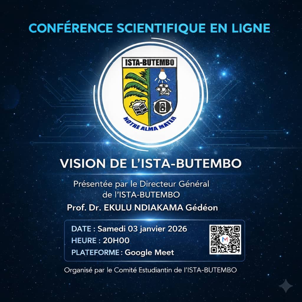 Conférence scientifique en ligne : la vision stratégique du Directeur Général pour l’ISTA-BUTEMBO